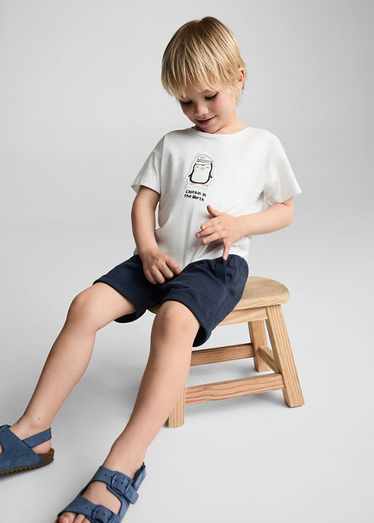 Printed cotton-blend T-shirt